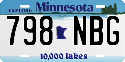 MN license plate 798NBG
