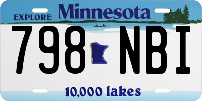 MN license plate 798NBI