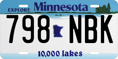 MN license plate 798NBK