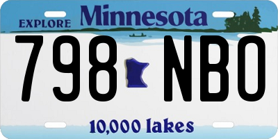 MN license plate 798NBO