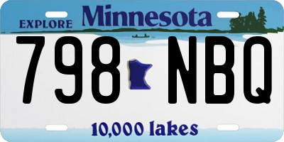 MN license plate 798NBQ