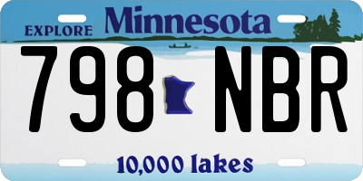 MN license plate 798NBR