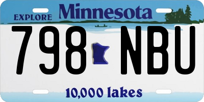 MN license plate 798NBU