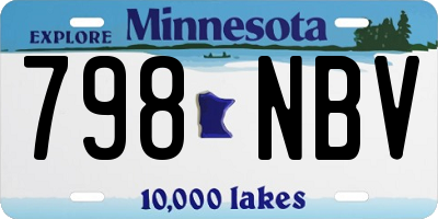 MN license plate 798NBV