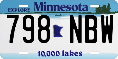 MN license plate 798NBW