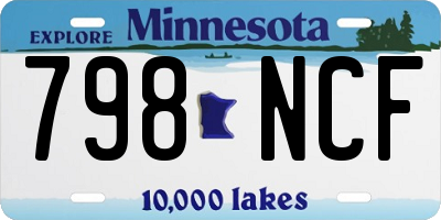 MN license plate 798NCF