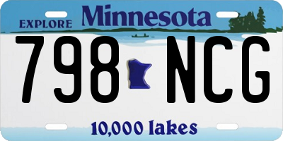 MN license plate 798NCG