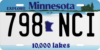 MN license plate 798NCI