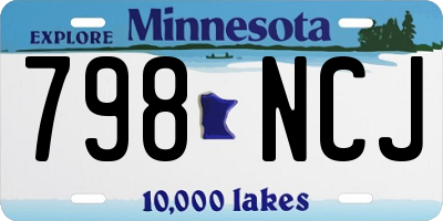 MN license plate 798NCJ