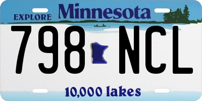 MN license plate 798NCL