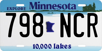 MN license plate 798NCR