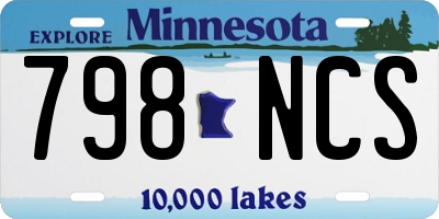 MN license plate 798NCS