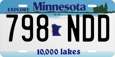 MN license plate 798NDD