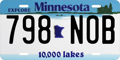 MN license plate 798NOB