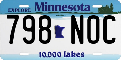MN license plate 798NOC