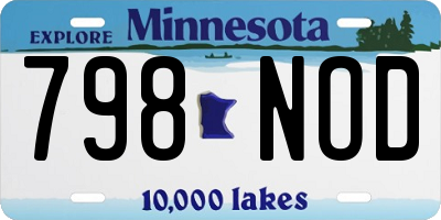MN license plate 798NOD