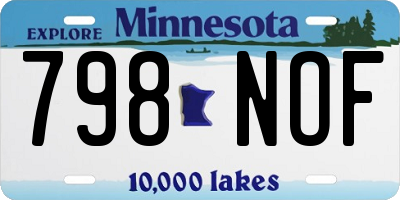 MN license plate 798NOF