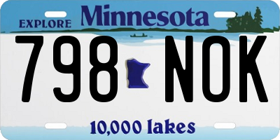 MN license plate 798NOK