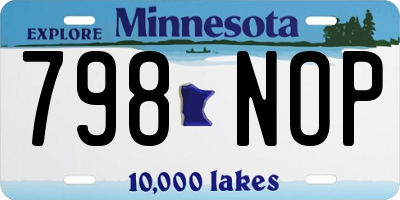 MN license plate 798NOP