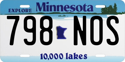 MN license plate 798NOS
