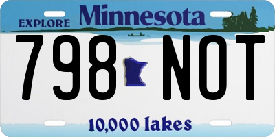 MN license plate 798NOT