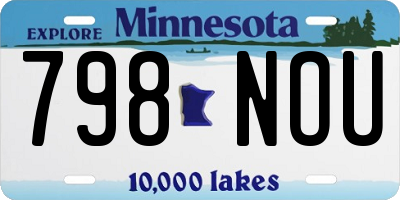 MN license plate 798NOU