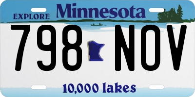 MN license plate 798NOV