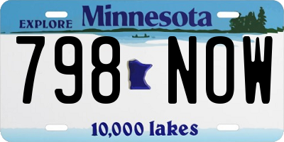 MN license plate 798NOW