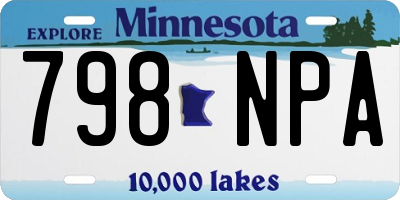 MN license plate 798NPA