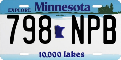 MN license plate 798NPB