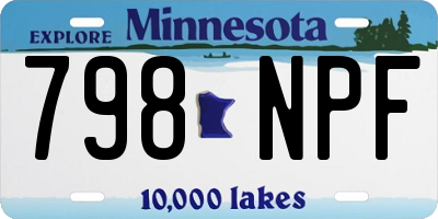 MN license plate 798NPF