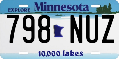 MN license plate 798NUZ