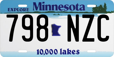 MN license plate 798NZC