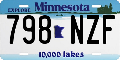 MN license plate 798NZF