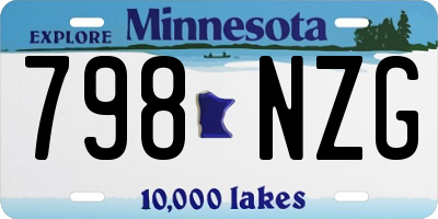 MN license plate 798NZG