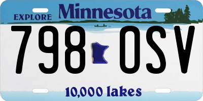 MN license plate 798OSV