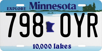 MN license plate 798OYR
