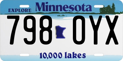 MN license plate 798OYX