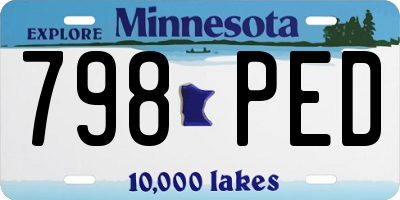 MN license plate 798PED