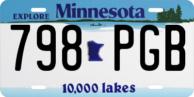 MN license plate 798PGB