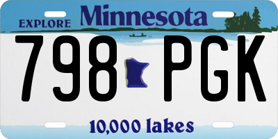 MN license plate 798PGK