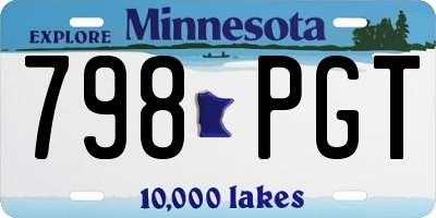 MN license plate 798PGT