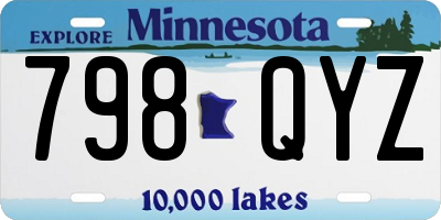 MN license plate 798QYZ
