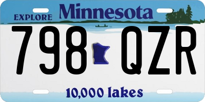 MN license plate 798QZR
