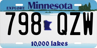 MN license plate 798QZW