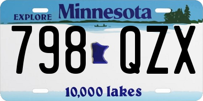 MN license plate 798QZX