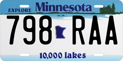 MN license plate 798RAA