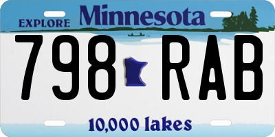 MN license plate 798RAB