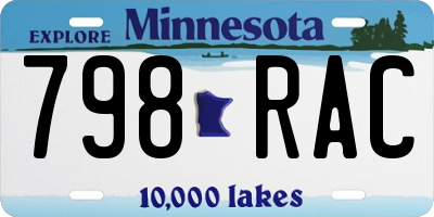 MN license plate 798RAC