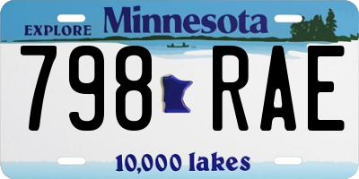 MN license plate 798RAE